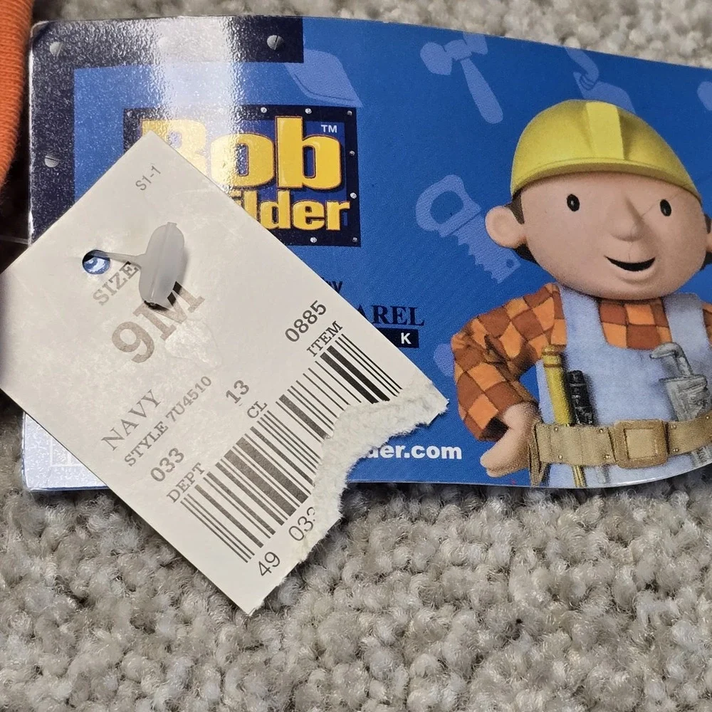 Vintage Bob the Builder Toddler Outfit Set Shirt & Shorts Blue Khaki‎ 6–9Mos NWT